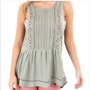 Knox Rose Peplum embroidered tank top